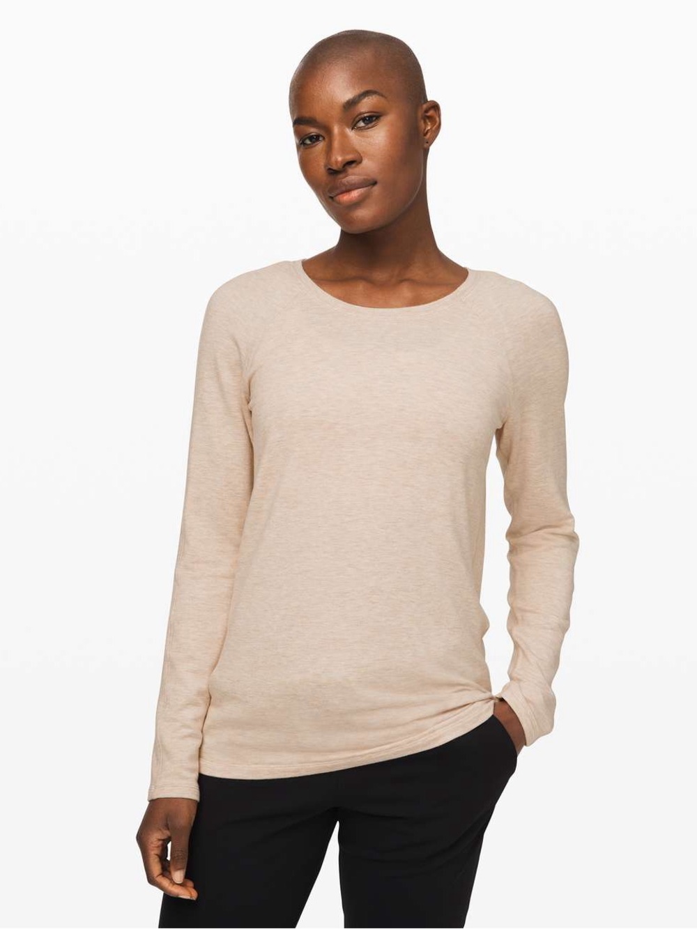 Lululemon Emerald Long Sleeve *Terry – Heathered Cashew – Size 6